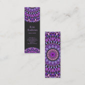 紫とピンクの花びら曼荼羅 スキニー名刺 (正面/裏面)