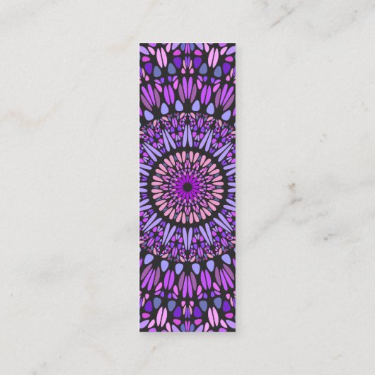 紫とピンクの花びら曼荼羅 スキニー名刺 (裏面)