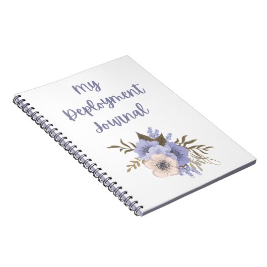 紫とピンクの花を持つマイデプロイメントジャーナル ノートブック (右側)