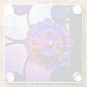 紫とピンクの花 ガラスコースター (裏面)