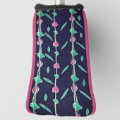 紫とピンクの花 ゴルフヘッドカバー (回転90)