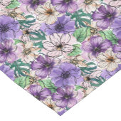 紫とピンクの花 ショートテーブルランナー (コーナー)