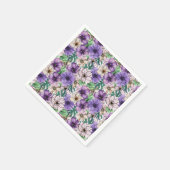 紫とピンクの花 スタンダードカクテルナプキン (角)