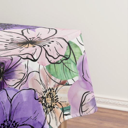 紫とピンクの花 テーブルクロス (インサイチュ)