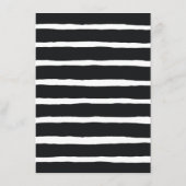 紫とピンクの花。ブラックストライプの結婚ズ メニュー (裏面)