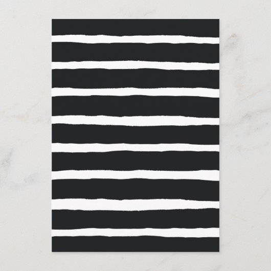 紫とピンクの花。ブラックストライプの結婚ズ メニュー (裏面)