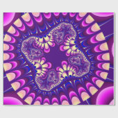 紫とピンクの花 ラッピングペーパー (フラット)