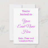 紫とピンクの花 招待状 (裏面)