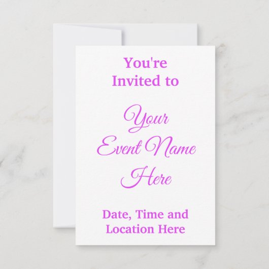 紫とピンクの花 招待状 (裏面)