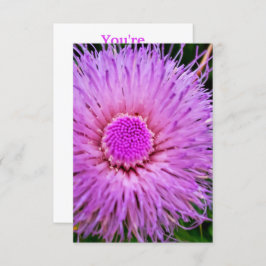 紫とピンクの花 招待状