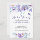 紫とピンクの花 招待状 (正面)