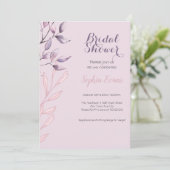 紫とピンクの葉ブライダルシャワー紫 招待状 (スタンド正面)