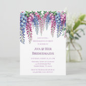 紫とピンクの藤の花嫁の昼食会 招待状 (スタンド正面)