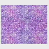 紫とピンクの虹色グラデーショングリッター ラッピングペーパー (フラット)
