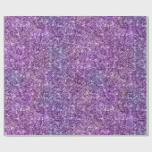 紫とピンクの虹色グラデーショングリッター ラッピングペーパー (フラット)