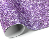 紫とピンクの虹色グラデーショングリッター ラッピングペーパー (ロールコーナー)