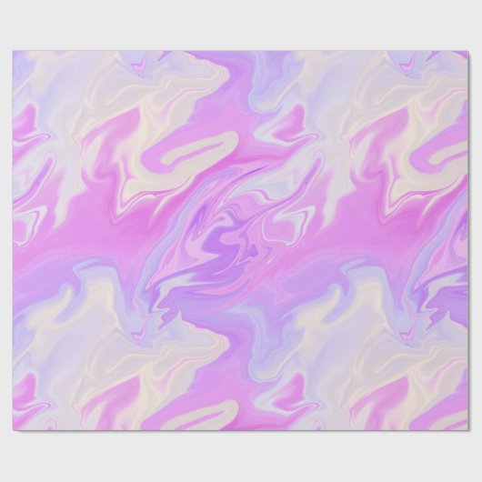 紫とピンクの虹色グラデーション大理石 ラッピングペーパー (フラット)