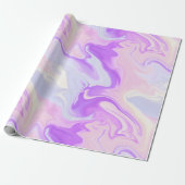 紫とピンクの虹色グラデーション大理石 ラッピングペーパー (アンロールド)