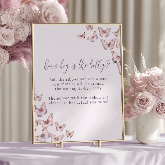 紫とピンクの蝶どのように大きい腹のゲーム ポスター