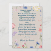 紫とピンクの野の花が結婚式を彩る サンキューカード (裏面)