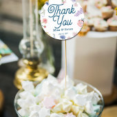 紫とピンクの野花ありがとうござ結婚う ラウンドシール