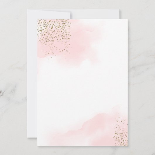 紫とピンクの金ゴールド蝶の赤ちゃんシャワー 招待状 (裏面)