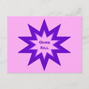 紫とピンクの銃はがき殺し ポストカード
