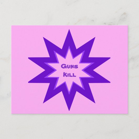 紫とピンクの銃はがき殺し ポストカード (正面)