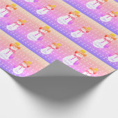 紫とピンクの雪だるま ラッピングペーパー (角)