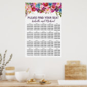 紫とピンクの20台結婚の座席表 ポスター (キッチン)