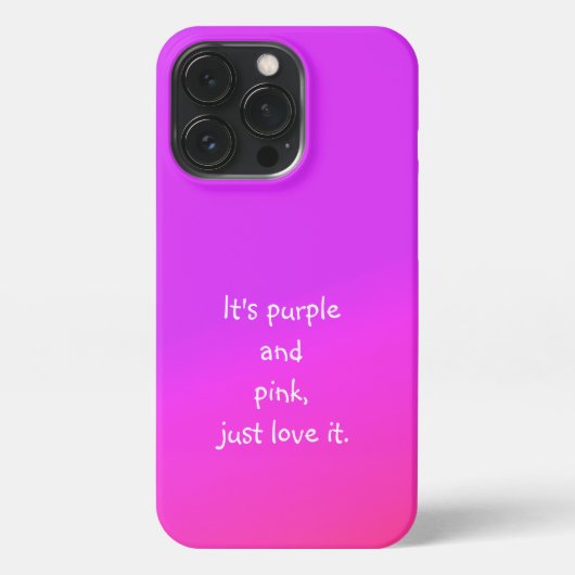 紫とピンクのJust Love it Phone Case iPhoneケース (裏面)