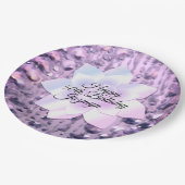 紫とピンクエレガントとビーズ ペーパープレート (アングル)