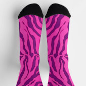 紫とピンクタイガーストライプアニマルプリント ソックス (上部)