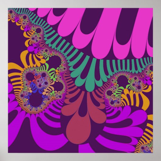 紫とピンクモダン ポスター (正面)