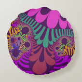 紫とピンクモダン ラウンドクッション (裏面)