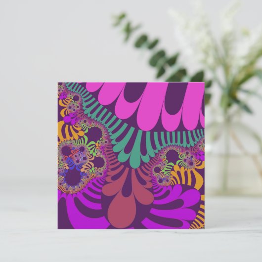 紫とピンクモダン 招待状 (スタンド正面)