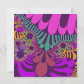 紫とピンクモダン 招待状 (正面)