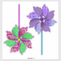 紫とピンク点々のあるのピンホイールの美しい渦巻き