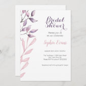 紫とピンク離れのブライダルシャワー 招待状 (正面/裏面)