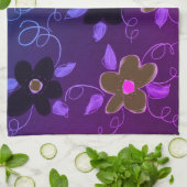 紫とピンク キッチンタオル (折り畳み)