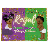 紫とファンシー緑を王室の明らかにするアフリカのジェンダー ラージペーパーバッグ (正面)