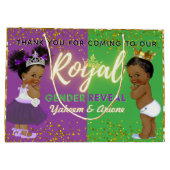 紫とファンシー緑を王室の明らかにするアフリカのジェンダー ラージペーパーバッグ (裏面)