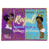 紫とファンシー青を明らかに王室のするアフリカの性別 ラージペーパーバッグ (正面)