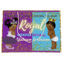 紫とファンシー青を明らかに王室のするアフリカの性別 ラージペーパーバッグ