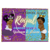 紫とファンシー青を明らかに王室のするアフリカの性別 ラージペーパーバッグ (裏面)