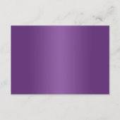 紫とフェイクシルバーフォイルの花柄RSVPカードII 出欠カード (裏面)