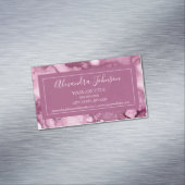 紫とブルゴーニュの水彩洗ガーリー浄 マグネット名刺 (インサイチュ)