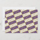 紫とブロンズの卒業写真サンキューカード 招待状 (裏面)