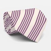 紫とベージュの五ストライプ色 ネクタイ (ロール)