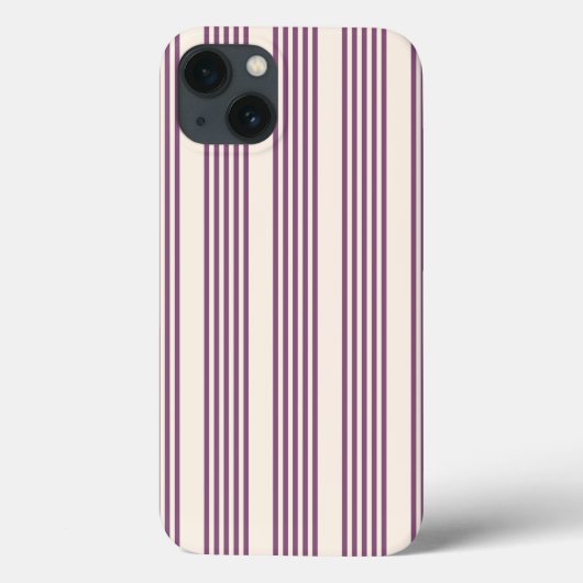 紫とベージュの五ストライプ色 Case-Mate iPhoneケース (裏面)